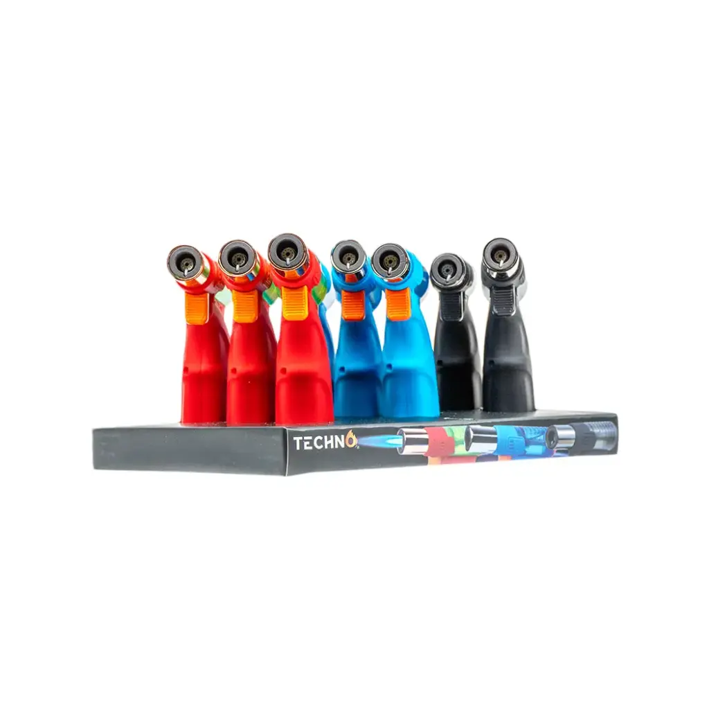 TECHNO TORCH LIGHTER 9CT - ASSORTED