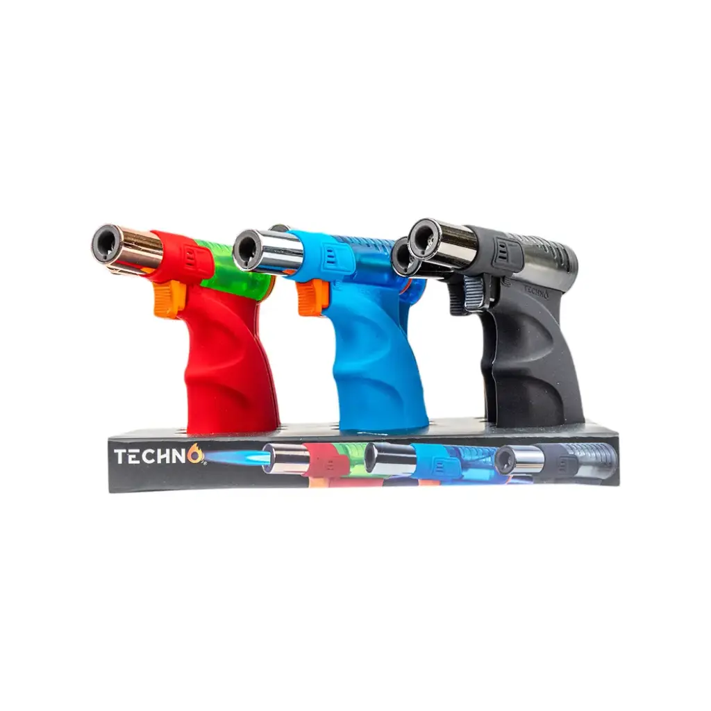 TECHNO TORCH LIGHTER 9CT - ASSORTED