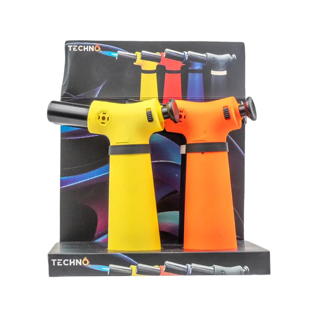 TECHNO 6.75" SLANT TORCH LIGHTER - 4CT