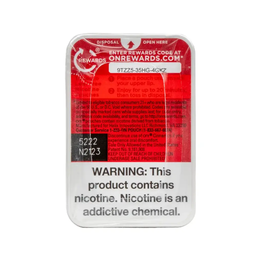 ON! NICOTINE POUCHES 5PK 4MG