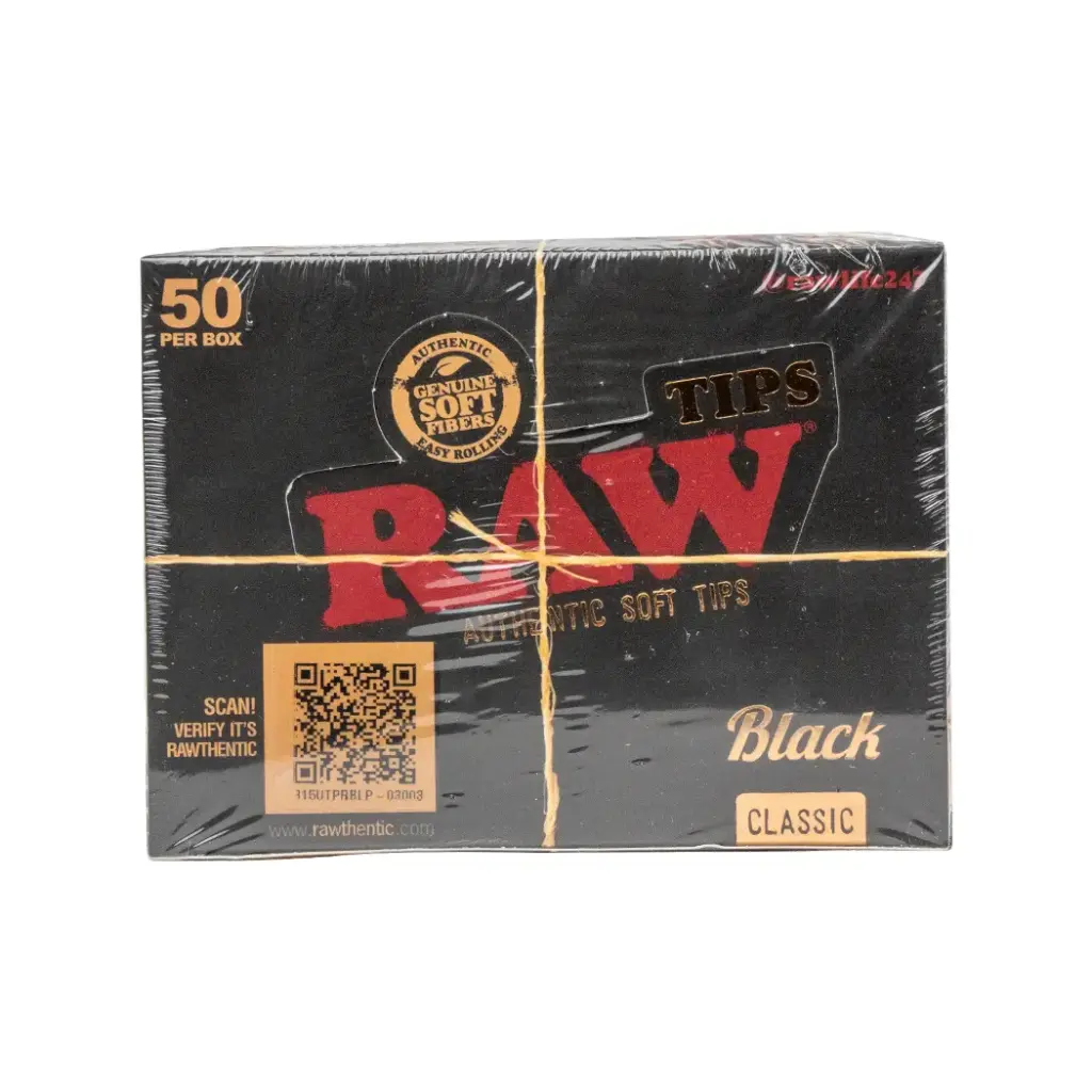 RAW BLACK CLASSIC TIPS 50 PER BOX