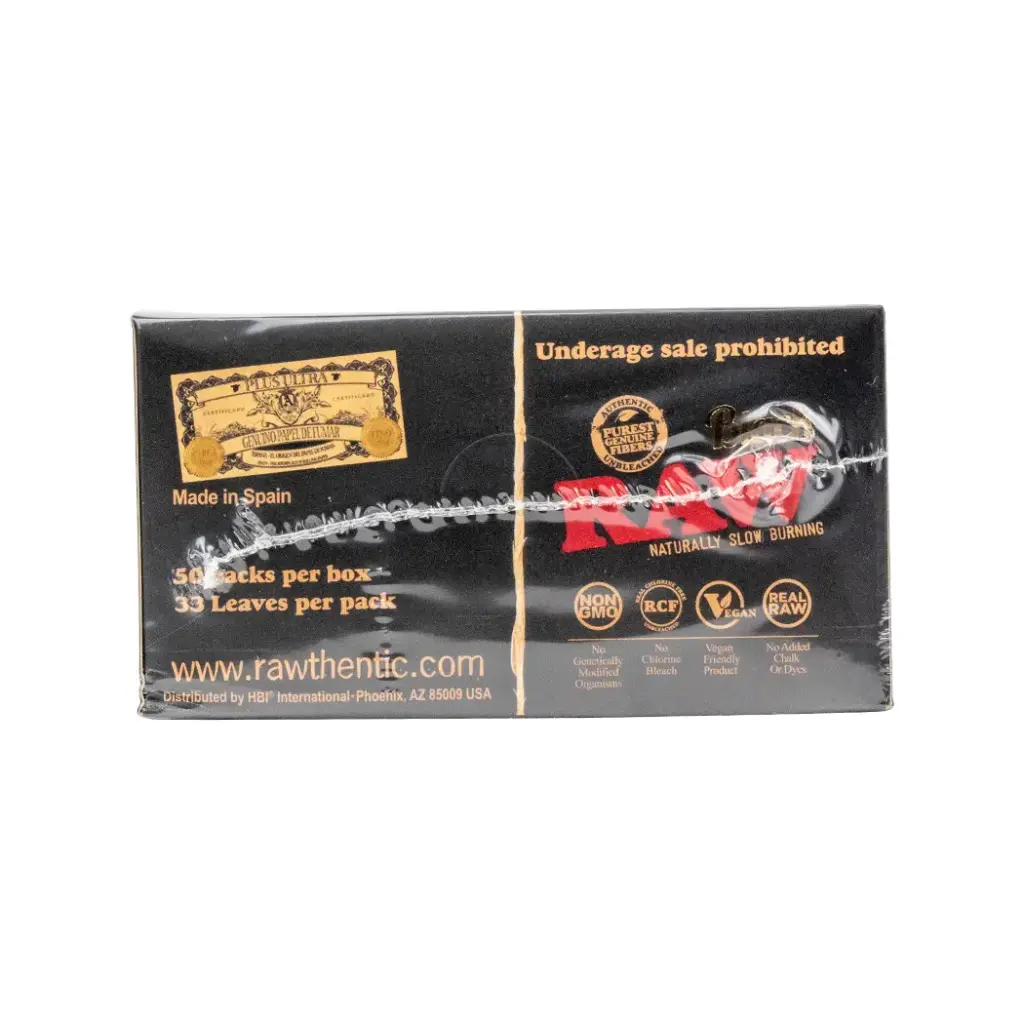 RAW BLACK CLASSIC KING SIZE WIDE 50 PER BOX