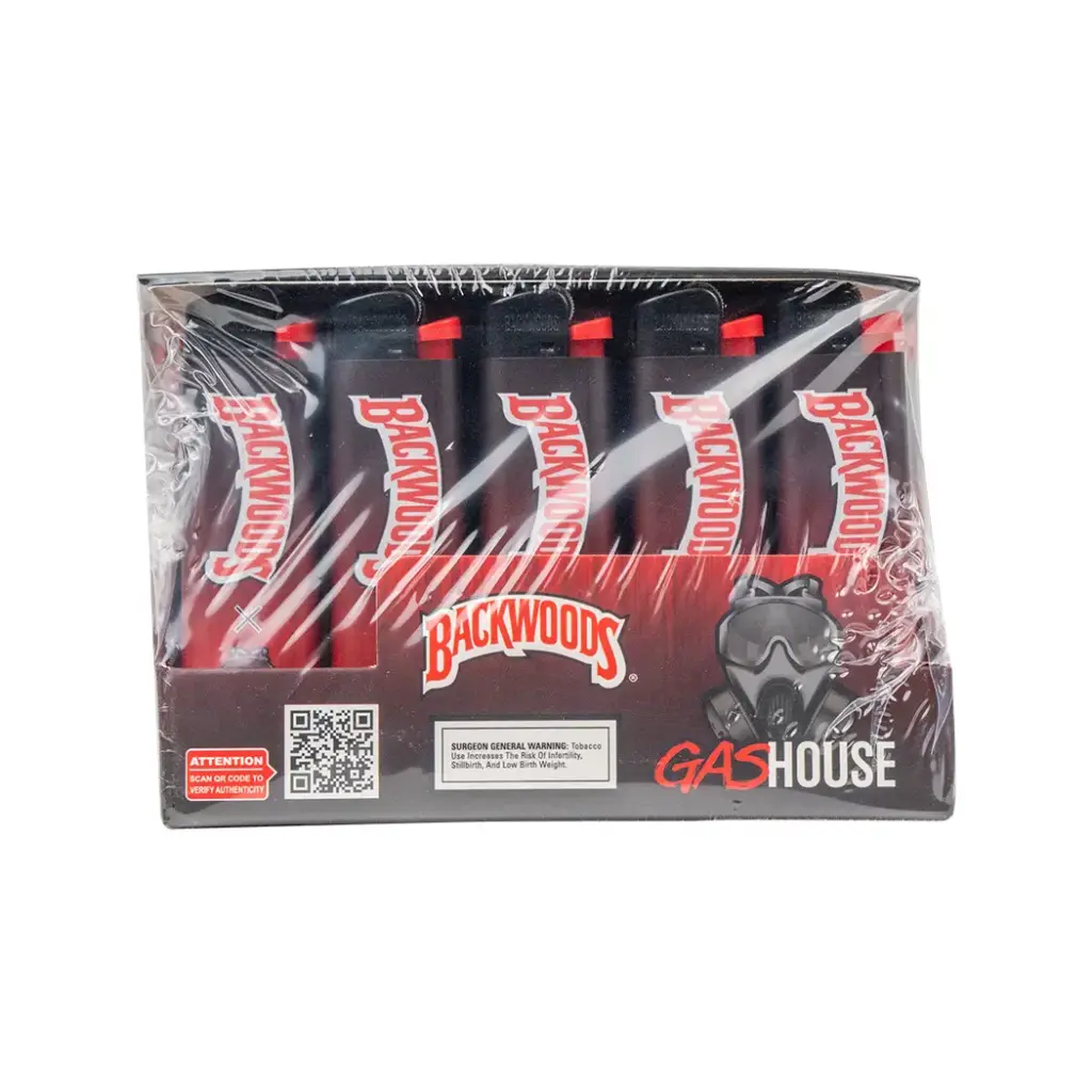 BACKWOODS LIGHTERS 50PCS DISPLAY RED BLACK