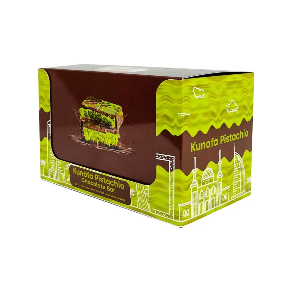 CHIKA DUBAI KUNAFA PISTACHIO CHOCOLATE BAR 24CT 35GM