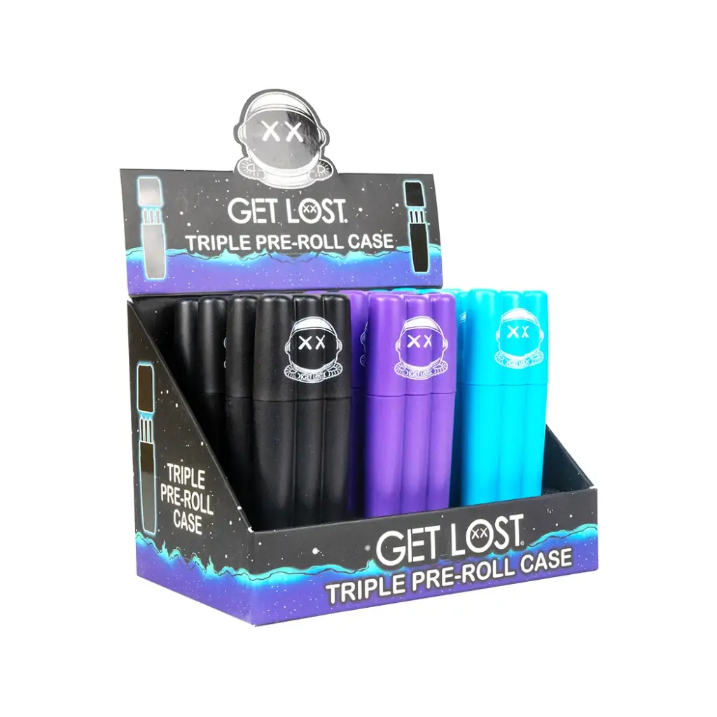 GET LOST TRIPLE PLASTIC PRE ROLL CONTAINER 12CT