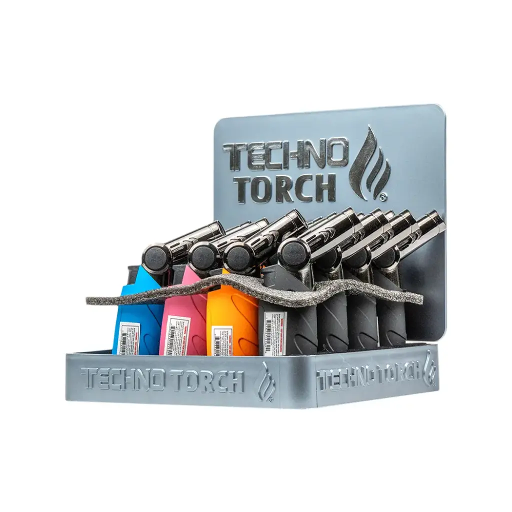 TECHNO FLEXI TORCH LIGHTER 16CT - RUBBER FINISH